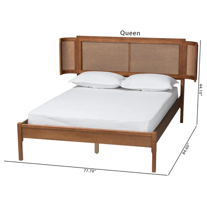 PRITI Cane Queen Headboard, White