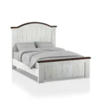 PRITI White Solid Wood Panel Bed