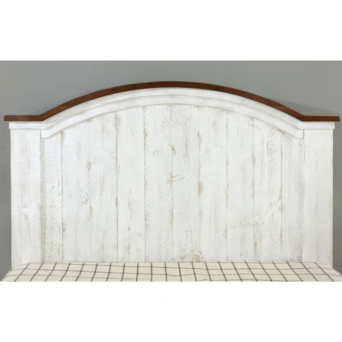 PRITI White Solid Wood Panel Bed