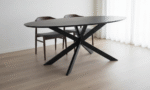 PRITI Black Ovel Dining Table