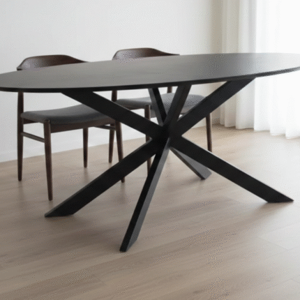 PRITI Black Ovel Dining Table