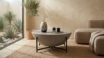 PRITI Dome Coffee Table | Large Concrete Coffee Table - Black - Image 10