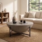 PRITI Dome Coffee Table | Large Concrete Coffee Table - Black