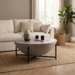 PRITI Dome Coffee Table | Large Concrete Coffee Table - Black - Image 4