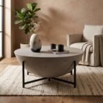 PRITI Dome Coffee Table | Large Concrete Coffee Table - Black