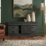 TV Cabinet 120 cm Black (Solid Wood) - PRITI - Image 2