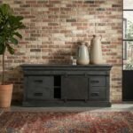 TV Cabinet 120 cm Black (Solid Wood) - PRITI - Image 3