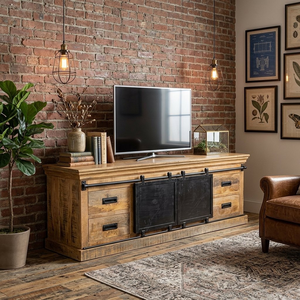 140 cm Wooden TV Cabinet – Light Brown & Black Solid Wood Media Unit PRITI 140 cm Wooden TV Cabinet – Light Brown & Black Solid Wood Media Unit PRITI