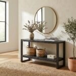 PRITI TV Cabinet 120 cm black (Solid Wood) - Image 3
