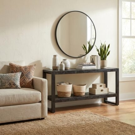 PRITI TV Cabinet 120 cm black (Solid Wood)