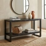 PRITI TV Cabinet 120 cm black (Solid Wood) - Image 4