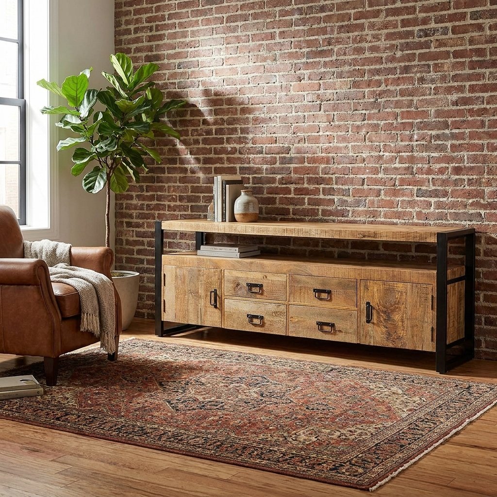 PRITI TV Cabinet 190 cm (Solid Wood) PRITI TV Cabinet 190 cm (Solid Wood)