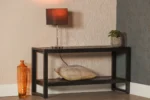 PRITI TV Cabinet 120 cm black (Solid Wood) - Image 8