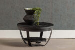 PRITI Coffee Table Round 65 cm Black