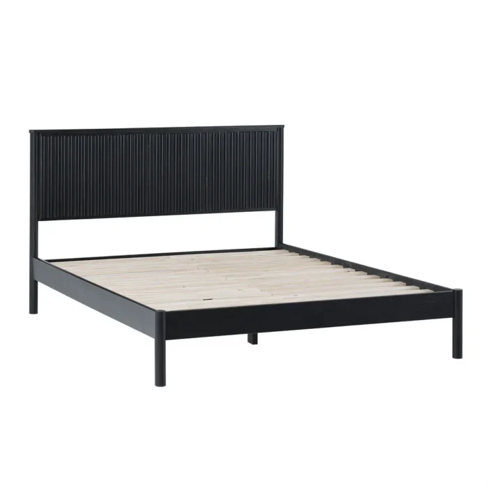 PRITI Transitional Solid Wood Queen Bed - Black