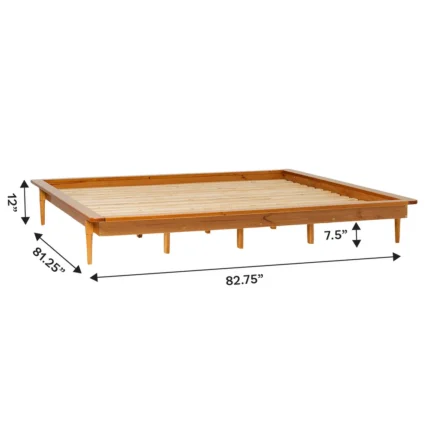 PRITI King-size Solid Wood Platform Bed