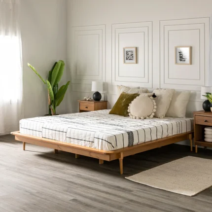 PRITI King-size Solid Wood Platform Bed