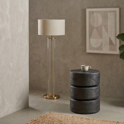 PRITI Black Side Table – Sculptural Wooden Design by Priti International