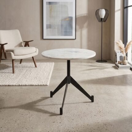 PRITI Side Table 45 (White Marble Top)