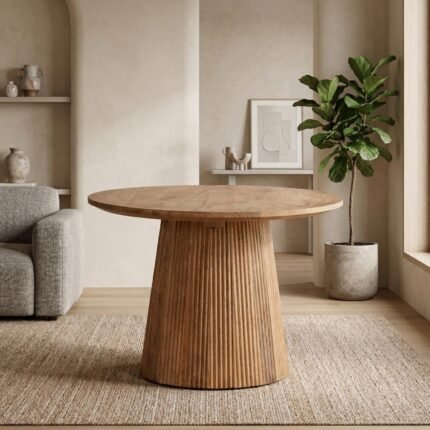 PRITI Side Table Light brown 60Øcm