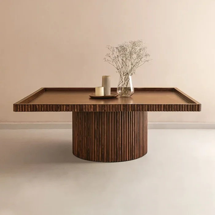 PRITI Parallel Lines Modern Coffee Table | Wooden Coffee Table