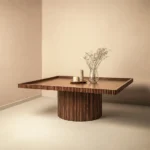 PRITI Parallel Lines Modern Coffee Table | Wooden Coffee Table