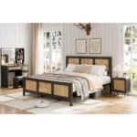 PRITI Rattan Bed Frame with Headboard