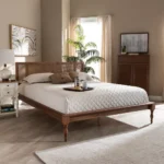 PRITI Synthetic Rattan Platform Bed