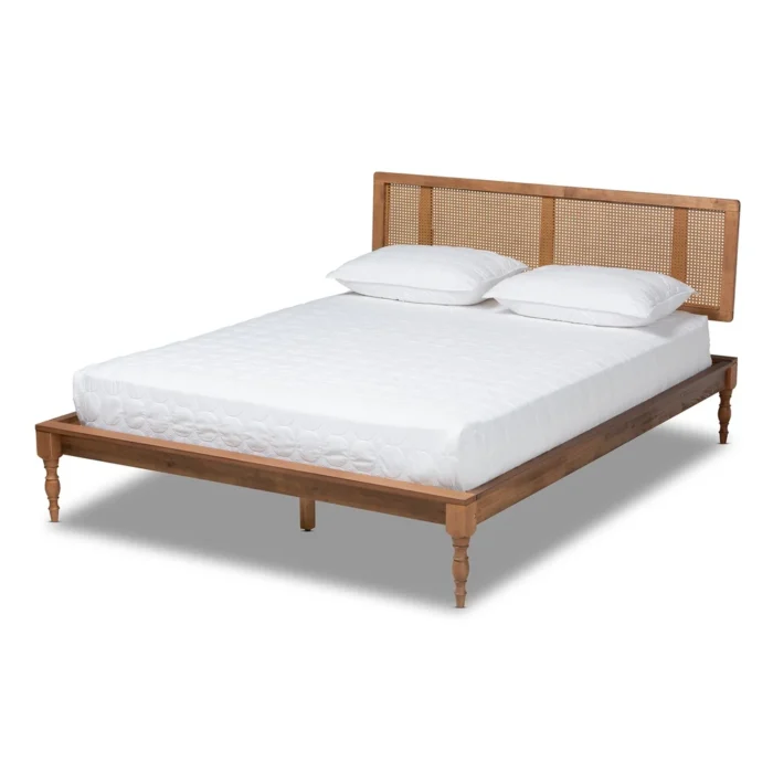 PRITI Synthetic Rattan Platform Bed