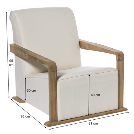 PRITI SILLÓN TAPIZADO EN BLANCO