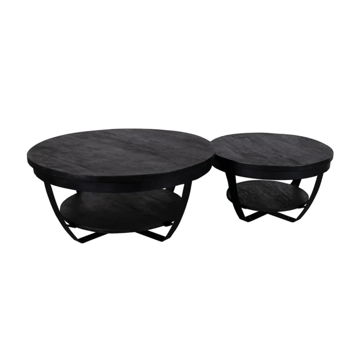 PRITI Coffee Table Round 65 cm Black