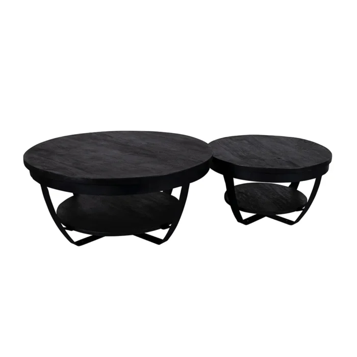 PRITI Coffee Table Round 65 cm Black