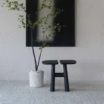 PRITI Solid Wood Black Side Table