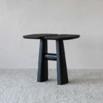 PRITI Solid Wood Black Side Table