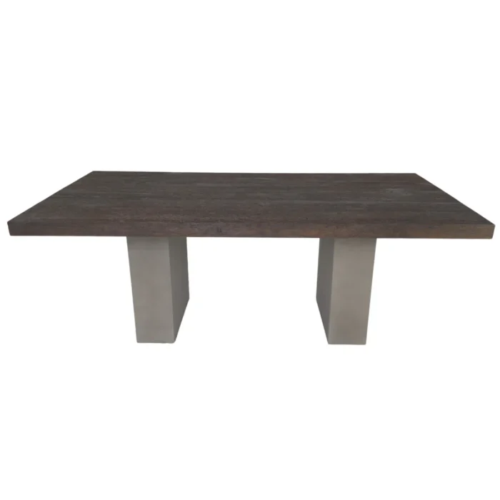 PRITI Wood Top with Concrete Base Dining Table