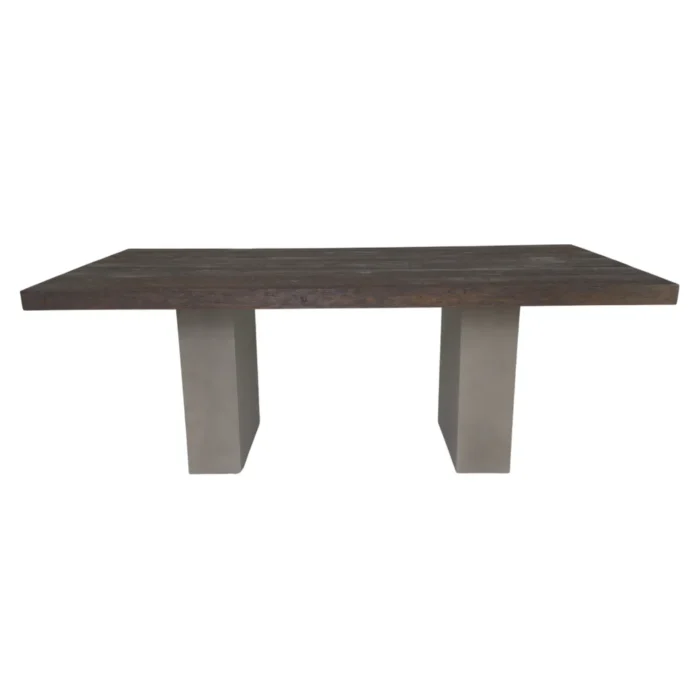 PRITI Wood Top with Concrete Base Dining Table