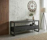 TV Cabinet 150 cm Black (Solid Wood) – PRITI