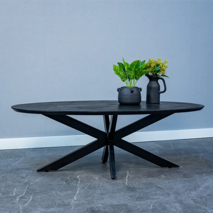 PRITI Coffee Table Oval Black