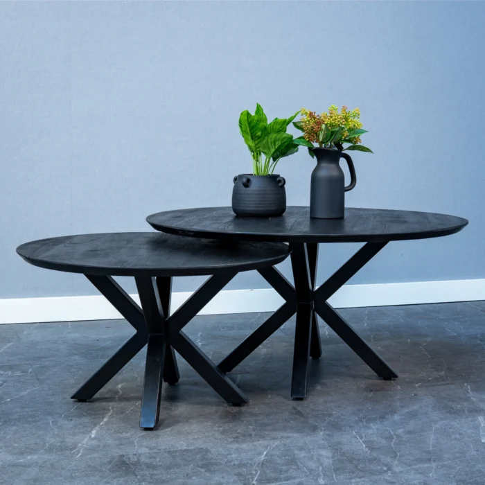 PRITI Coffee Table Round 70 cm Black