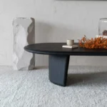 PRITI Black Wooden Oval Coffee Table