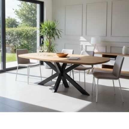 PRITI Dining Table (Solid Wood Top)