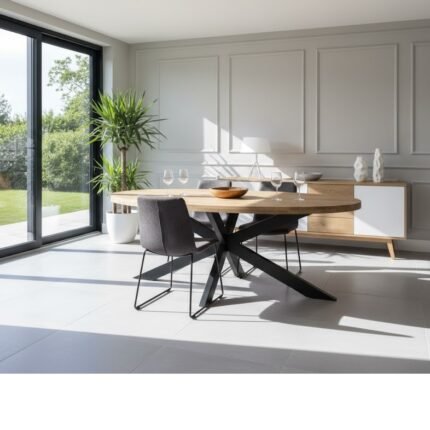 PRITI Oval Shape Dining Table (Solid Mango Wood)