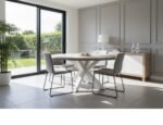PRITI Ovel White Dining Table
