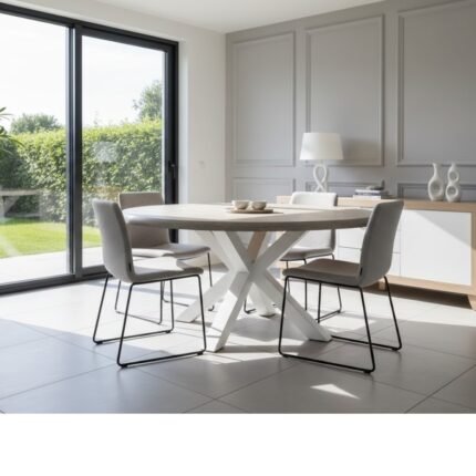 PRITI Ovel White Dining Table