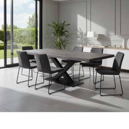 PRITI Rectangular Wooden Dining Table (Solid Wood)