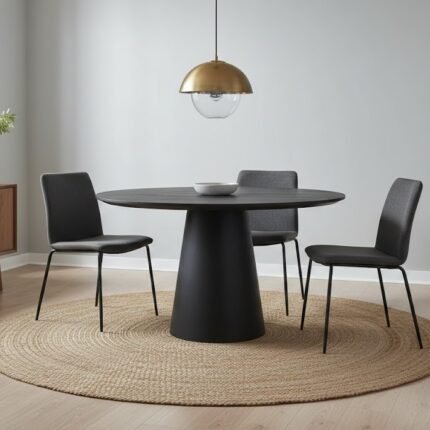 PRITI Round modern design Dining Table (Solid Wood )