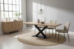 PRITI Solid Mango Wood Top Dining Table