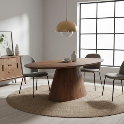 PRITI Wooden Ovel Dining Table