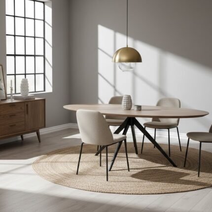PRITI Wooden Ovel Dining Table
