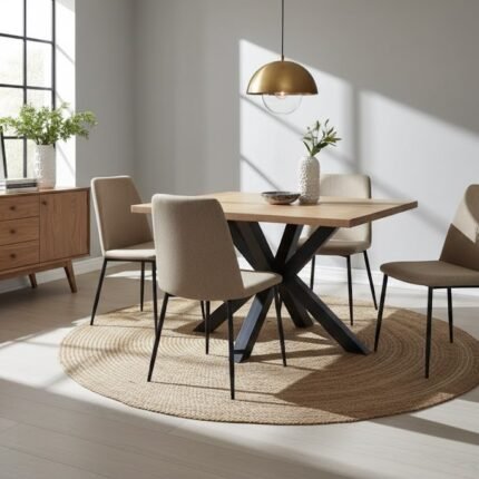 PRITI Wooden Top Dining Table (Mango Wood )